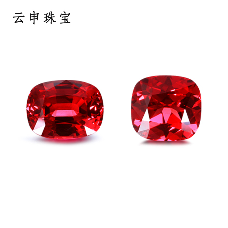 再生培育枕形紅寶石裸石 實(shí)驗(yàn)室人工合成緬甸抹谷墊形鴿血紅紅寶石全解析